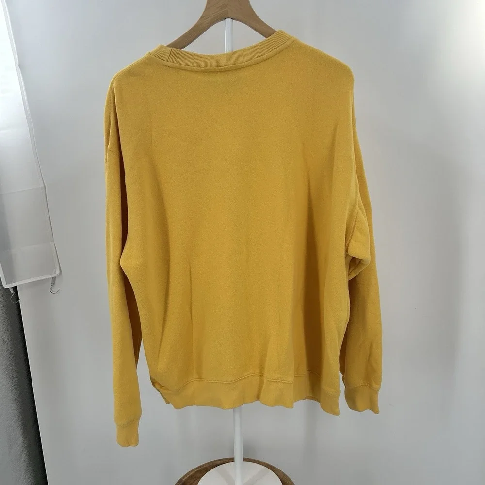 Yellow Crewneck Sweatshirt XL Oversized Preppy Minimal Ivy Crew‎ Sport